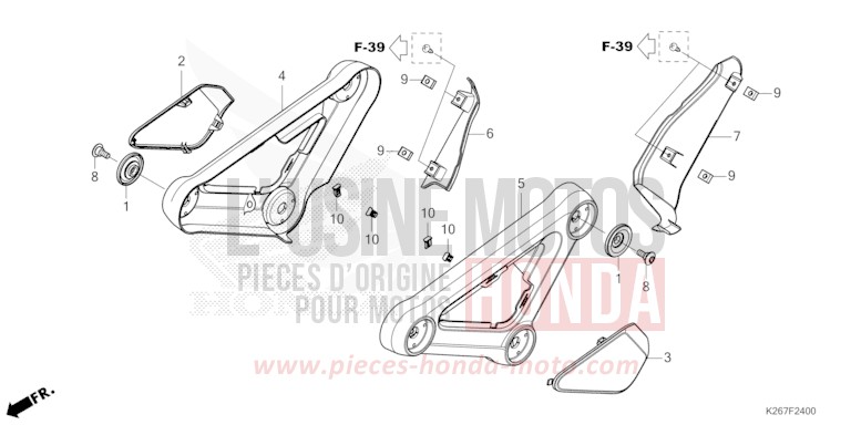 COUVERCLE LATERAL de MSX GROM A FORCE SILVER METALLIC (NH411) 2021